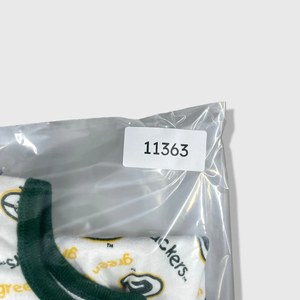 Mighty Mac‎ Green Bay Packers Bodysuit Baby 6-9M White Green NFL Football Sporty